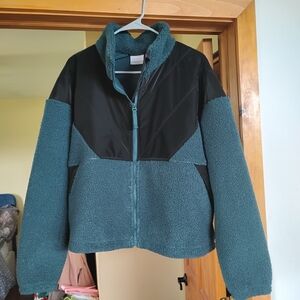 Columbia Teal and Black Teddy Jacket